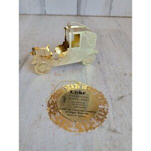 Coke golden tin foil car ornament Xmas vintage unique set